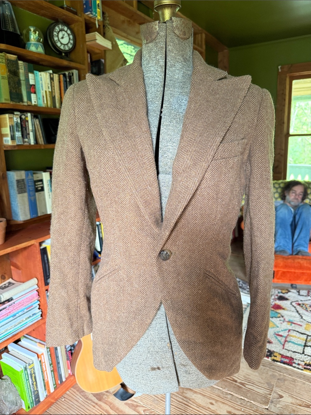 Ralph Lauren Brown Herringbone Wool Sport Coat